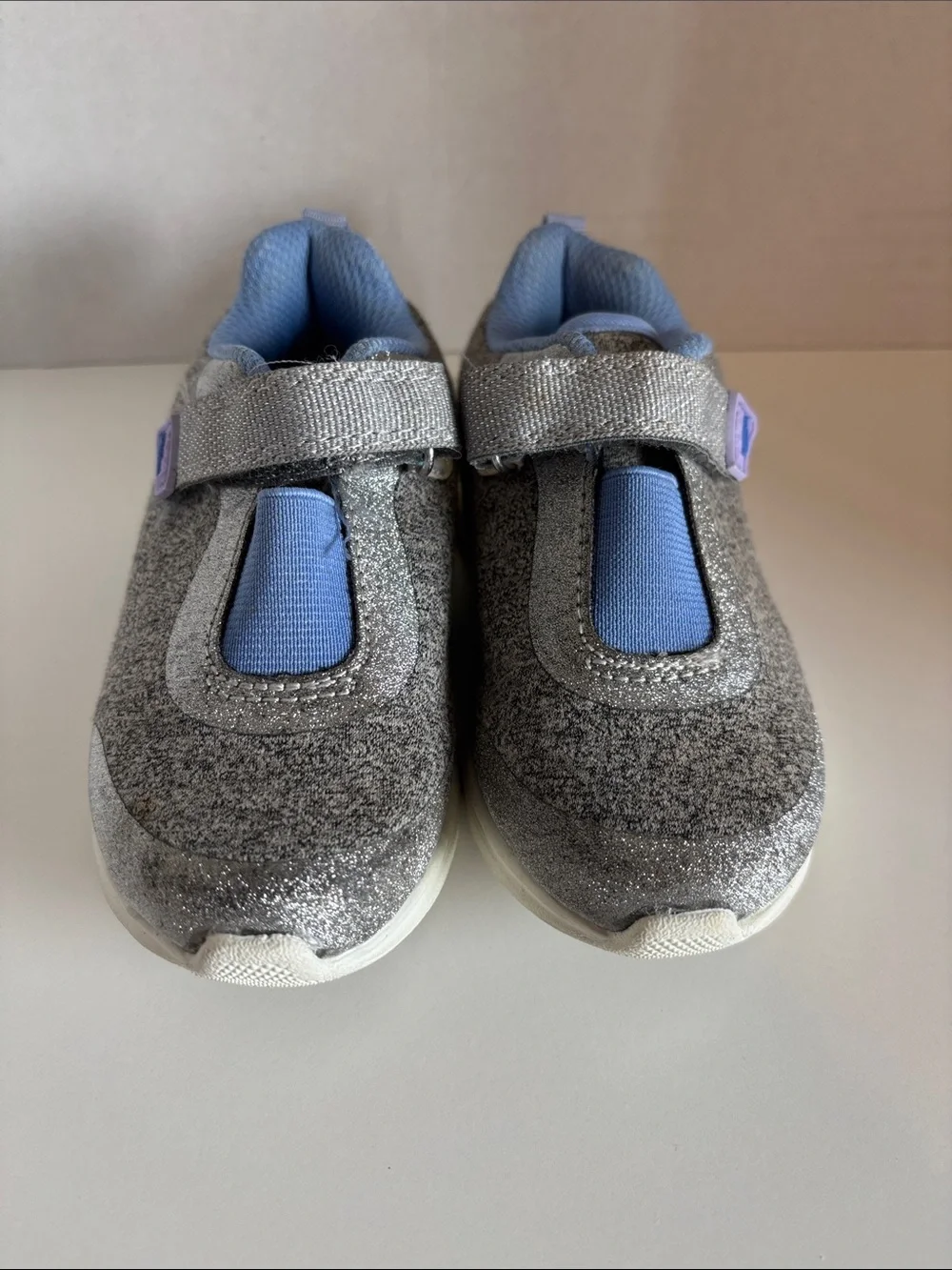 OshKosh B'gosh Silver & Light Blue Girls' Sparkle Sneakers